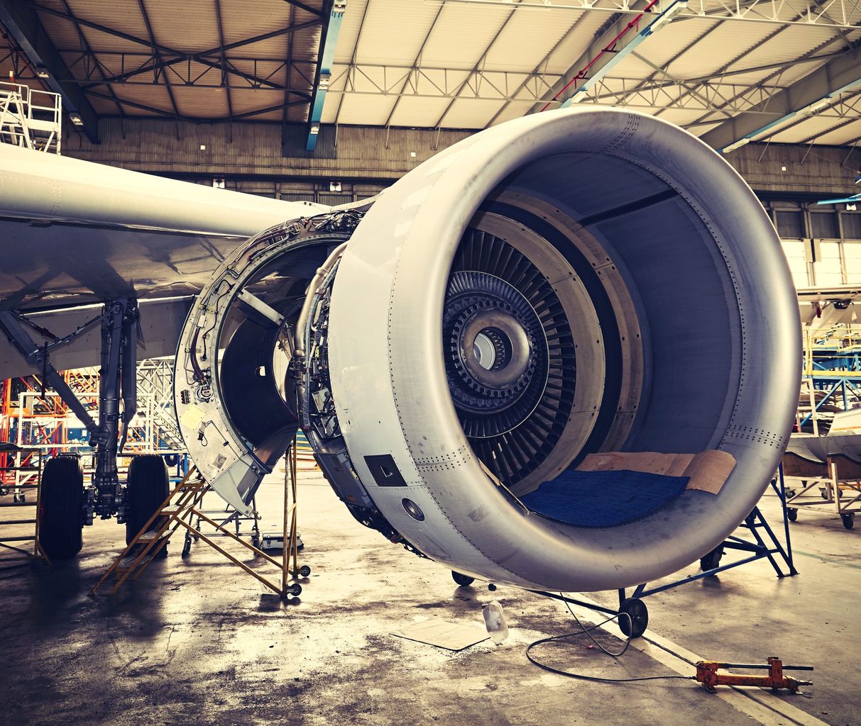 jet engine in test